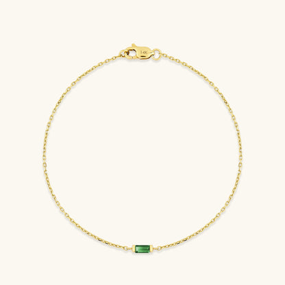 Baguette Birthstone Bracelet in Gold