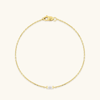 Baguette Birthstone Bracelet in Gold