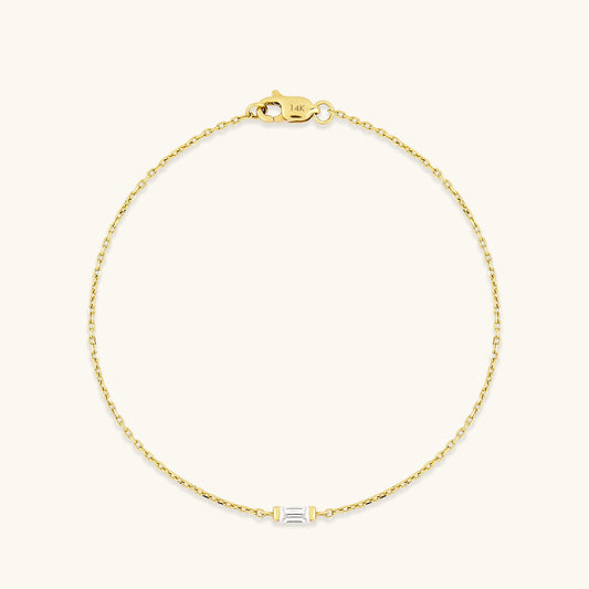 Baguette Birthstone Bracelet in Gold