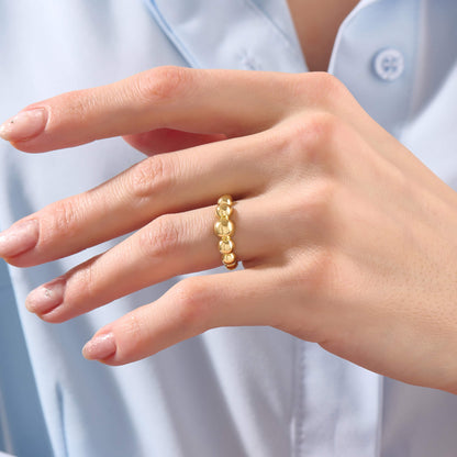 Bead Ball Ring - Gold Vermeil