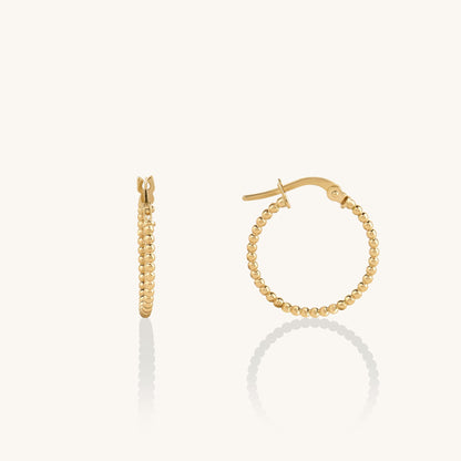 Beaded Hoop Earrings in Gold