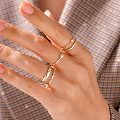 Bezel Dot Ring in Gold