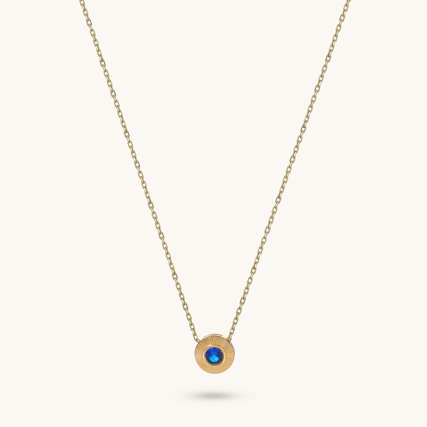 Bezel Sapphire Necklace in Gold