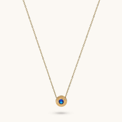 Bezel Sapphire Necklace in Gold