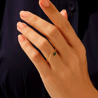 Birthstone Personalized Ring in Gold