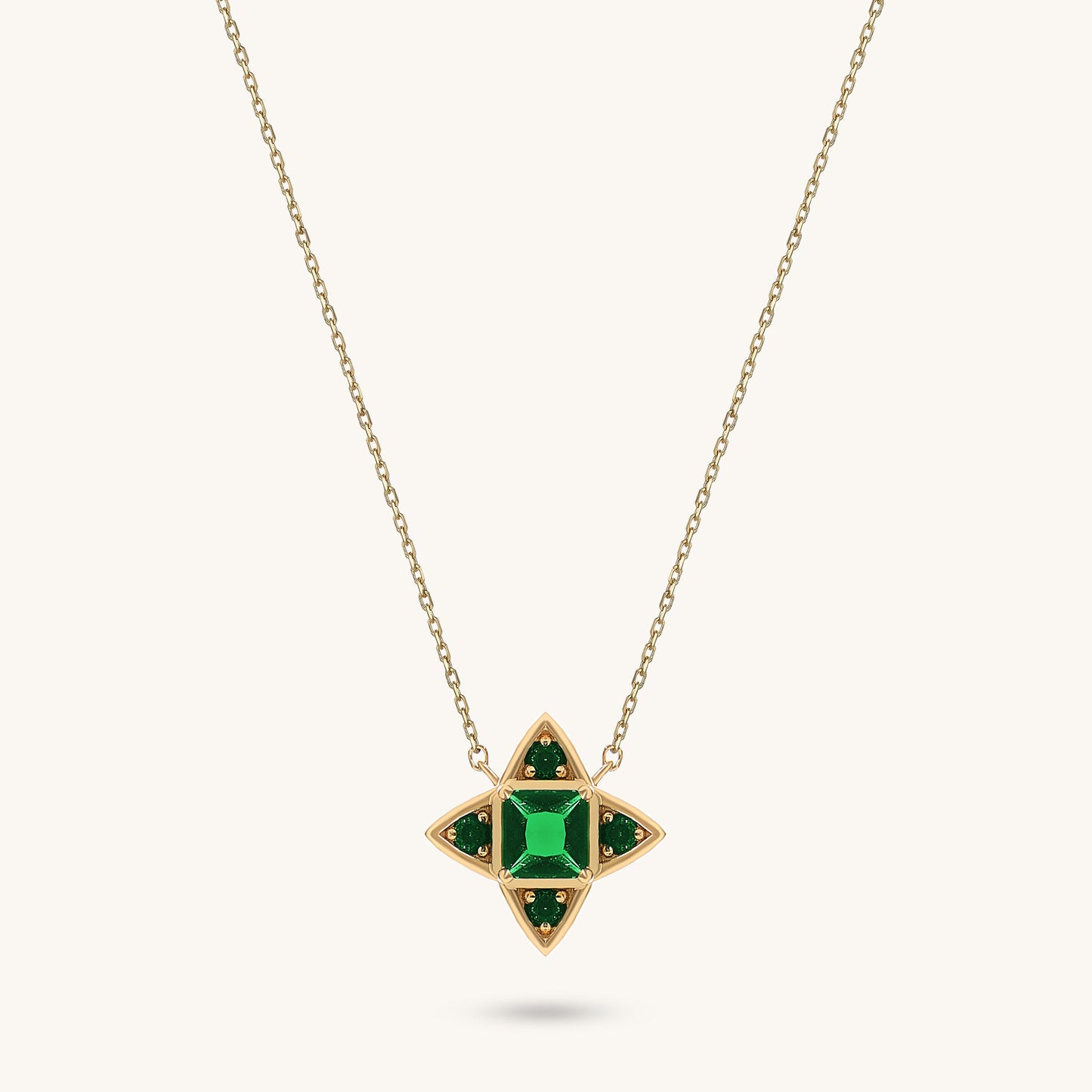Blossom Emerald Necklace in Gold