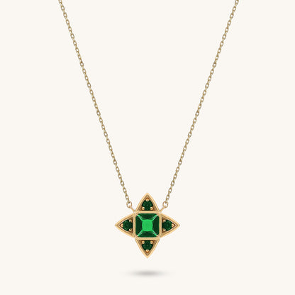 Blossom Emerald Necklace in Gold