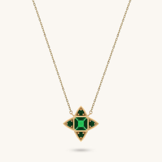 Blossom Emerald Necklace in Gold