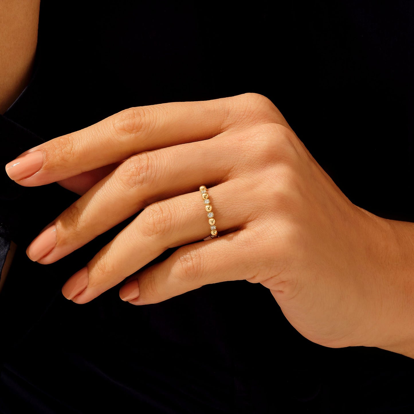 Bold Bead Ring in Gold