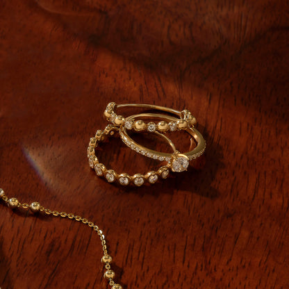 Bold Bead Ring in Gold