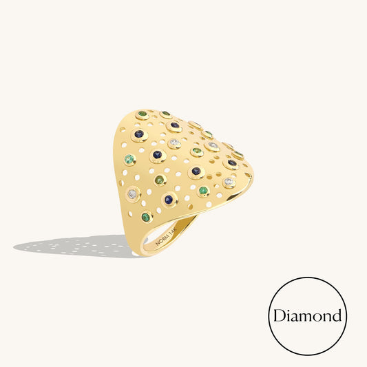 Bold Blossom Diamond Crush Ring in Gold