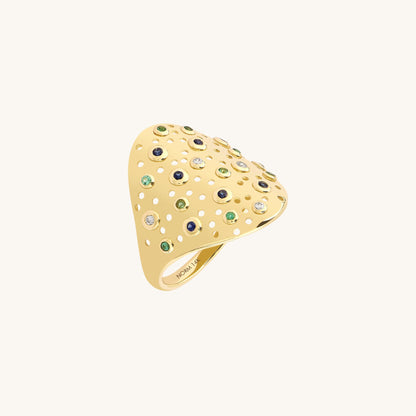 Bold Blossom Diamond Crush Ring in Gold