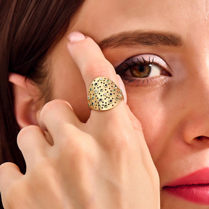 Bold Blossom Diamond Crush Ring in Gold