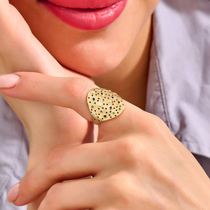 Bold Blossom Diamond Crush Ring in Gold