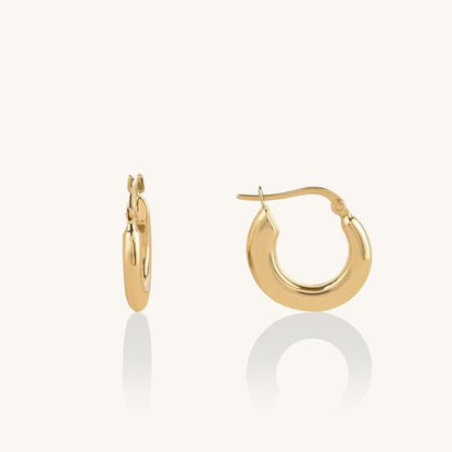 Bold Tube Hoop Earrings in Gold