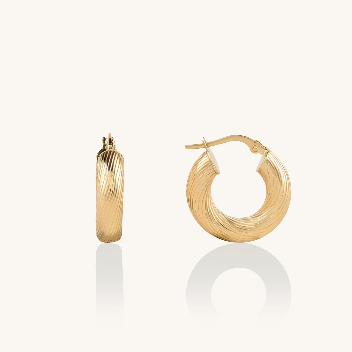 Bold Twist Hoop Earrings in Gold
