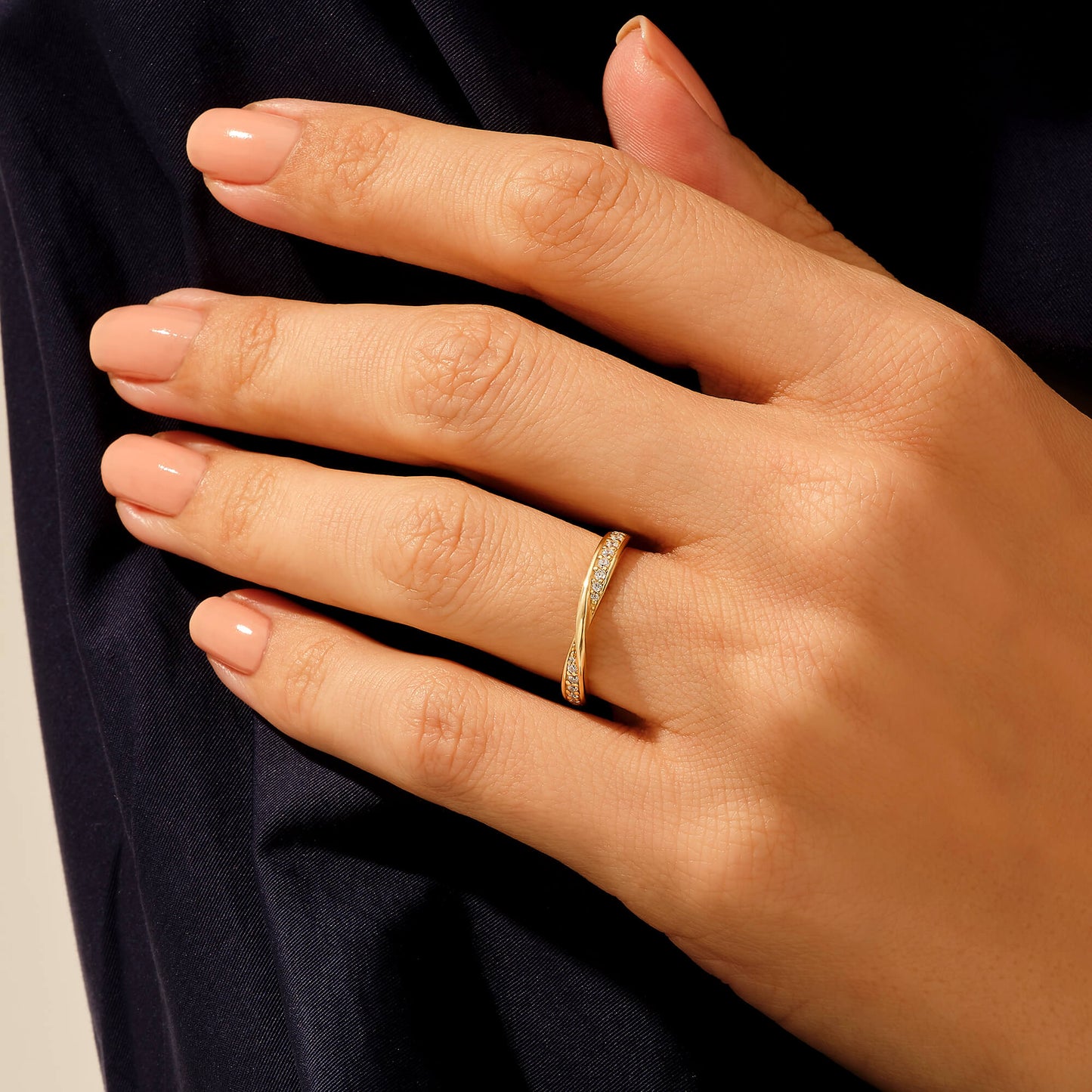 Bold Twisted Wedding Ring in Gold