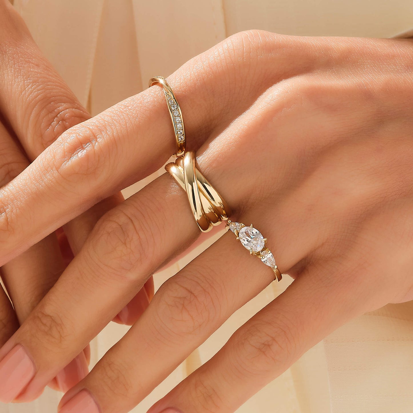 Bold Twisted Wedding Ring in Gold