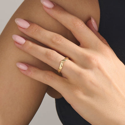 Bold Wishbone Ring in Gold