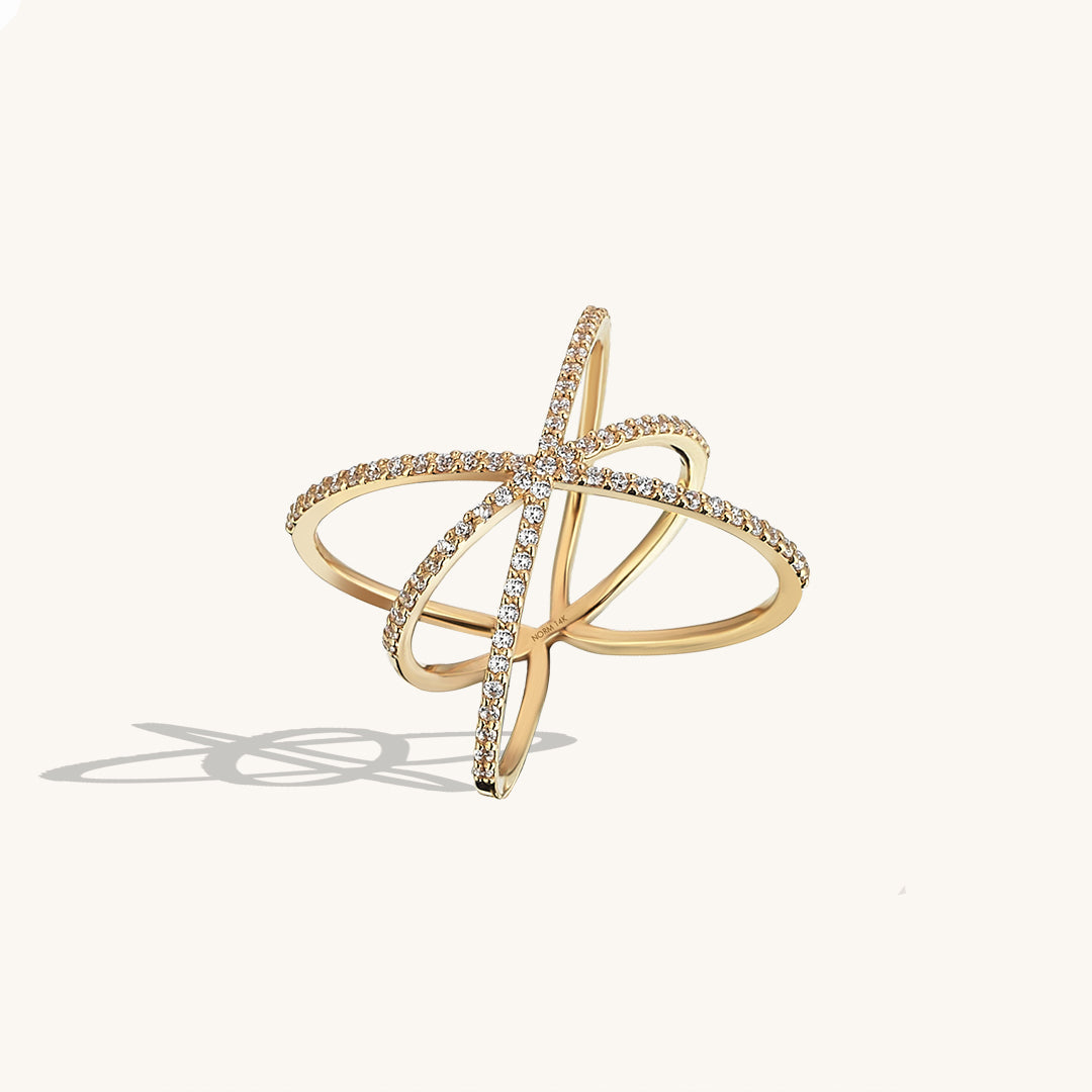 Bold X Ring in Gold