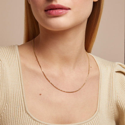 Box Chain Necklace in Gold