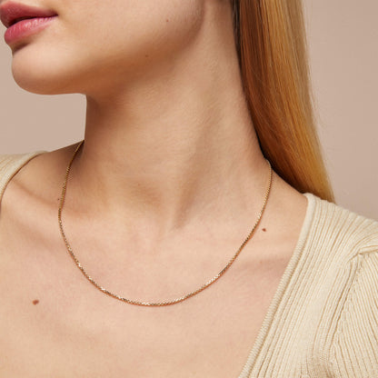 Box Chain Necklace in Gold