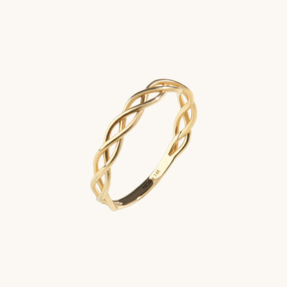 Braided Celtic Knot Ring in Gold