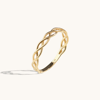 Braided Celtic Knot Ring in Gold