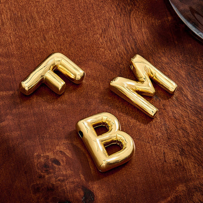 Bubble Letter Necklace in Gold