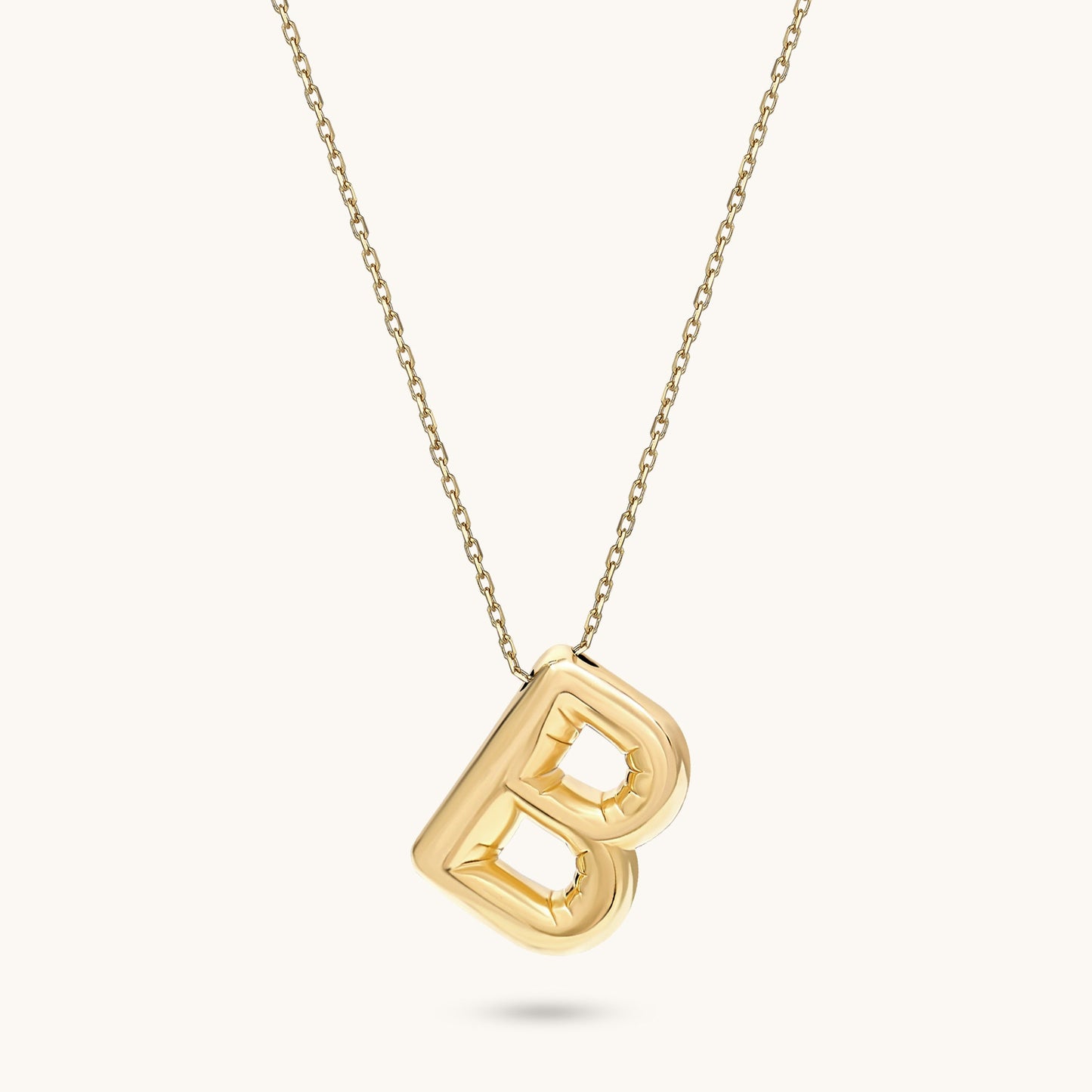 Bubble Letter Necklace in Gold