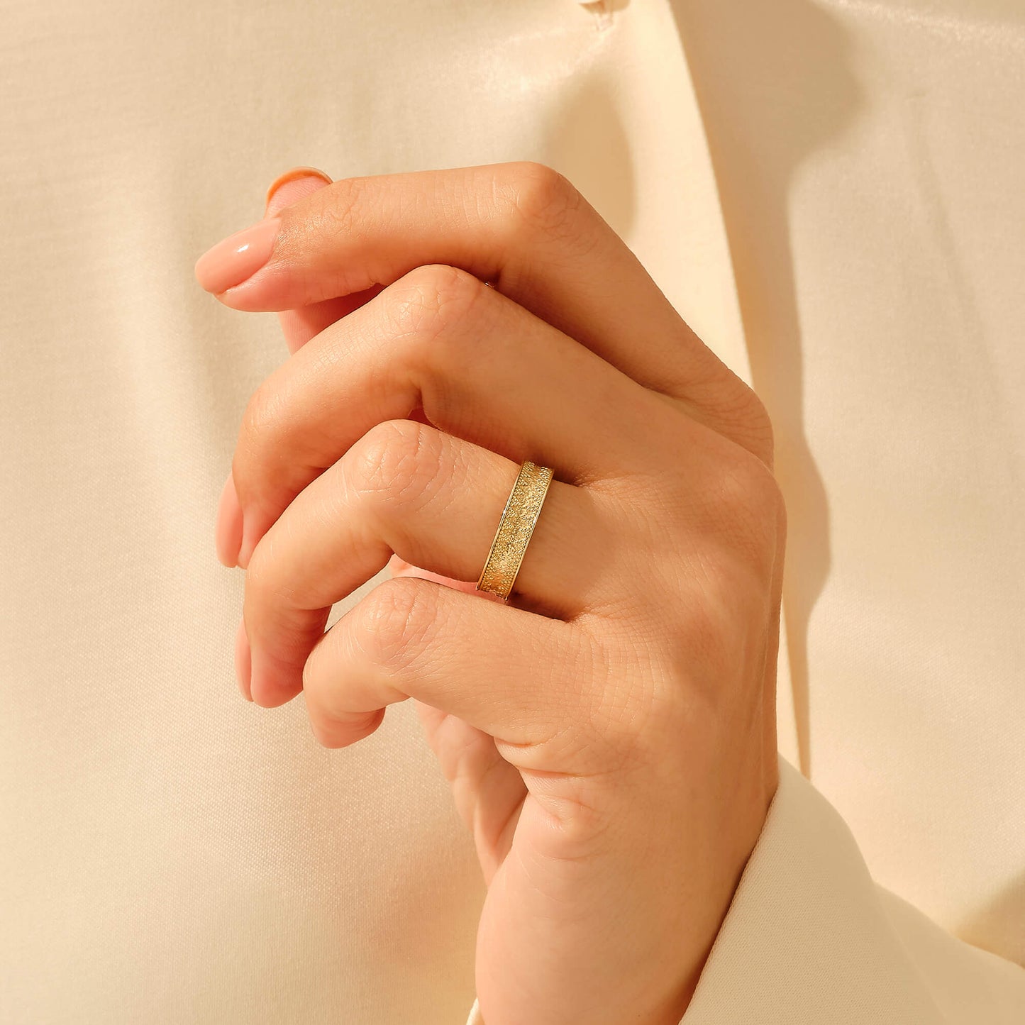 Byzantine Wedding Band Ring in Gold