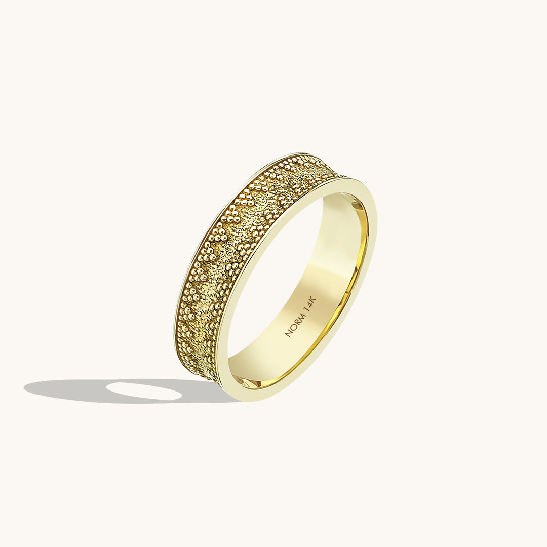 Byzantine Wedding Band Ring in Gold