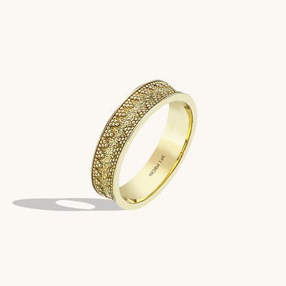 Byzantine Wedding Band Ring in Gold