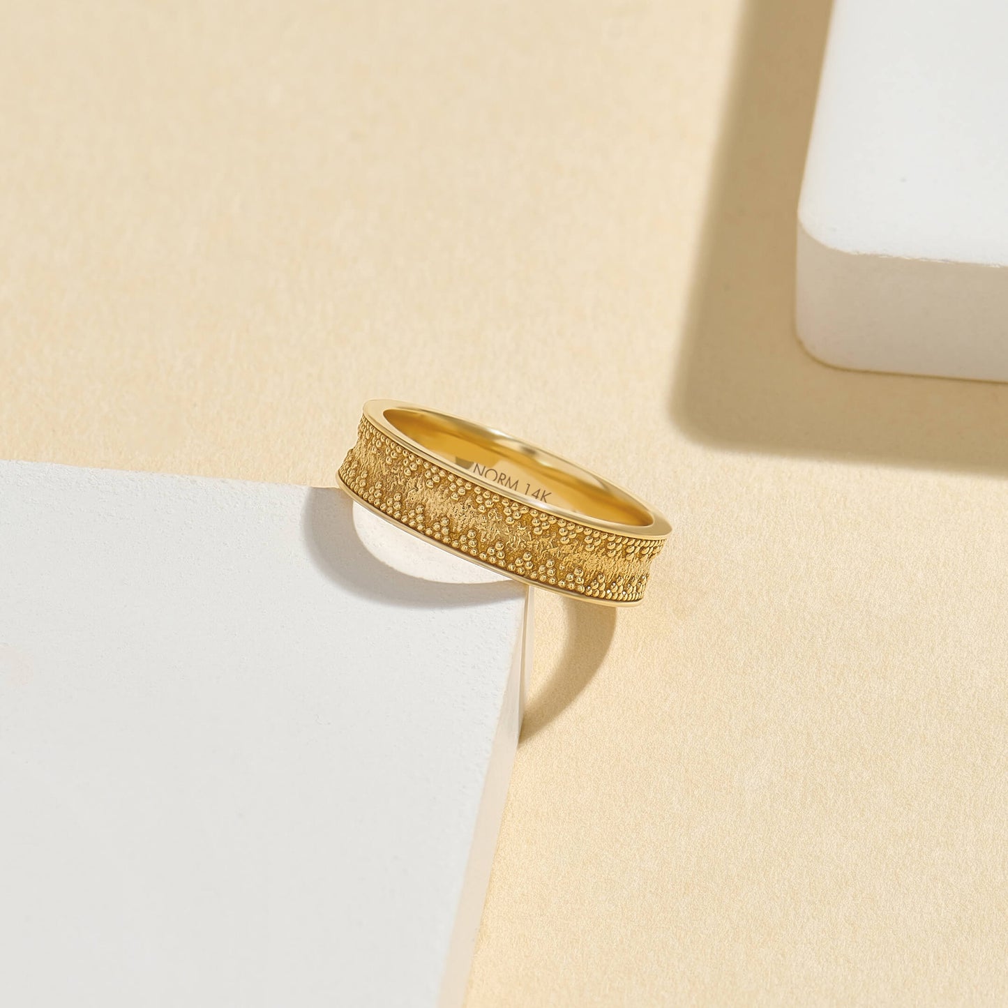 Byzantine Wedding Band Ring in Gold
