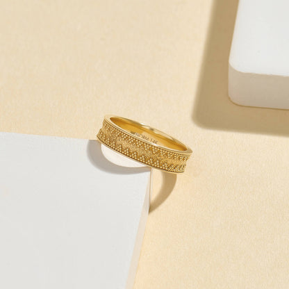 Byzantine Wedding Band Ring in Gold