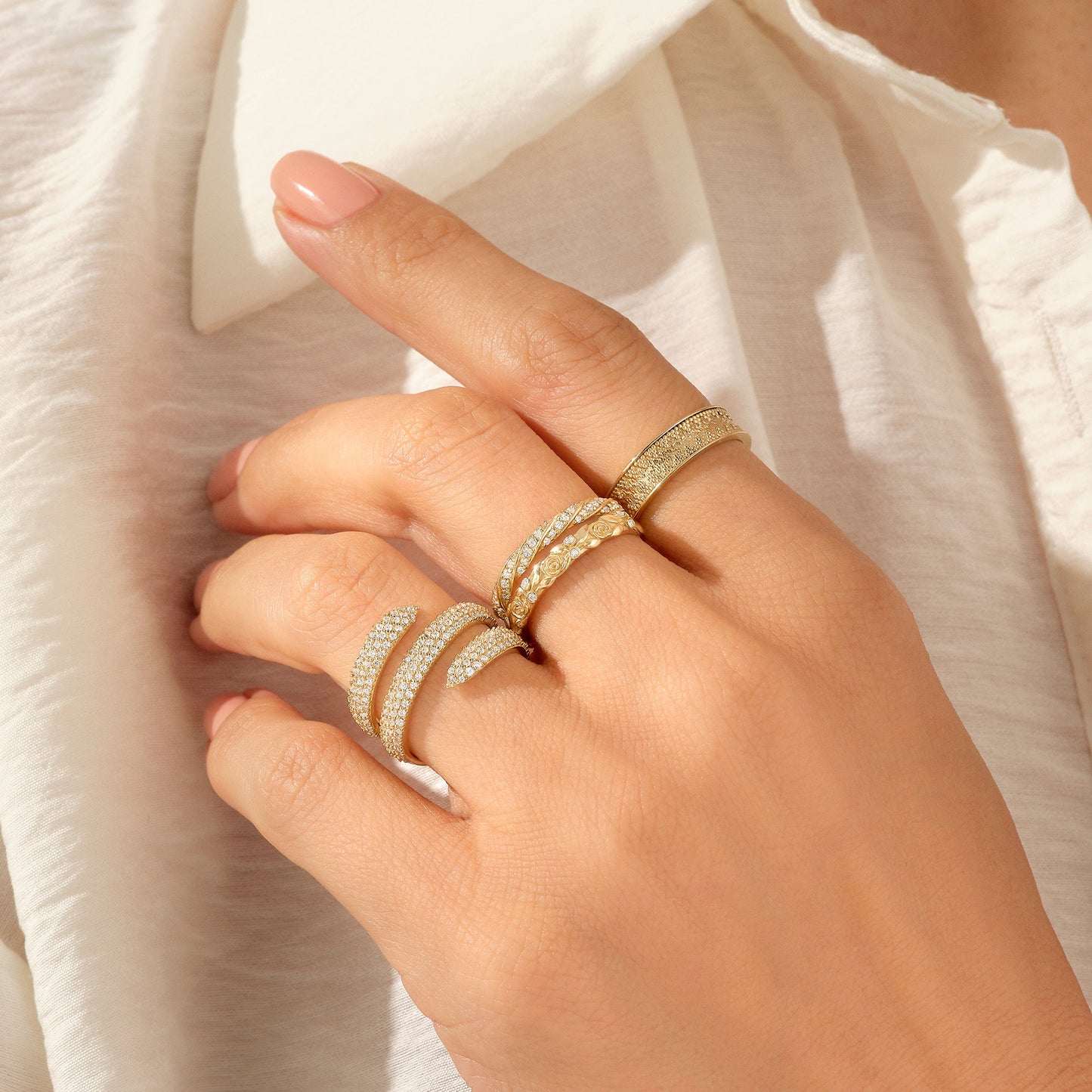 Byzantine Wedding Band Ring in Gold