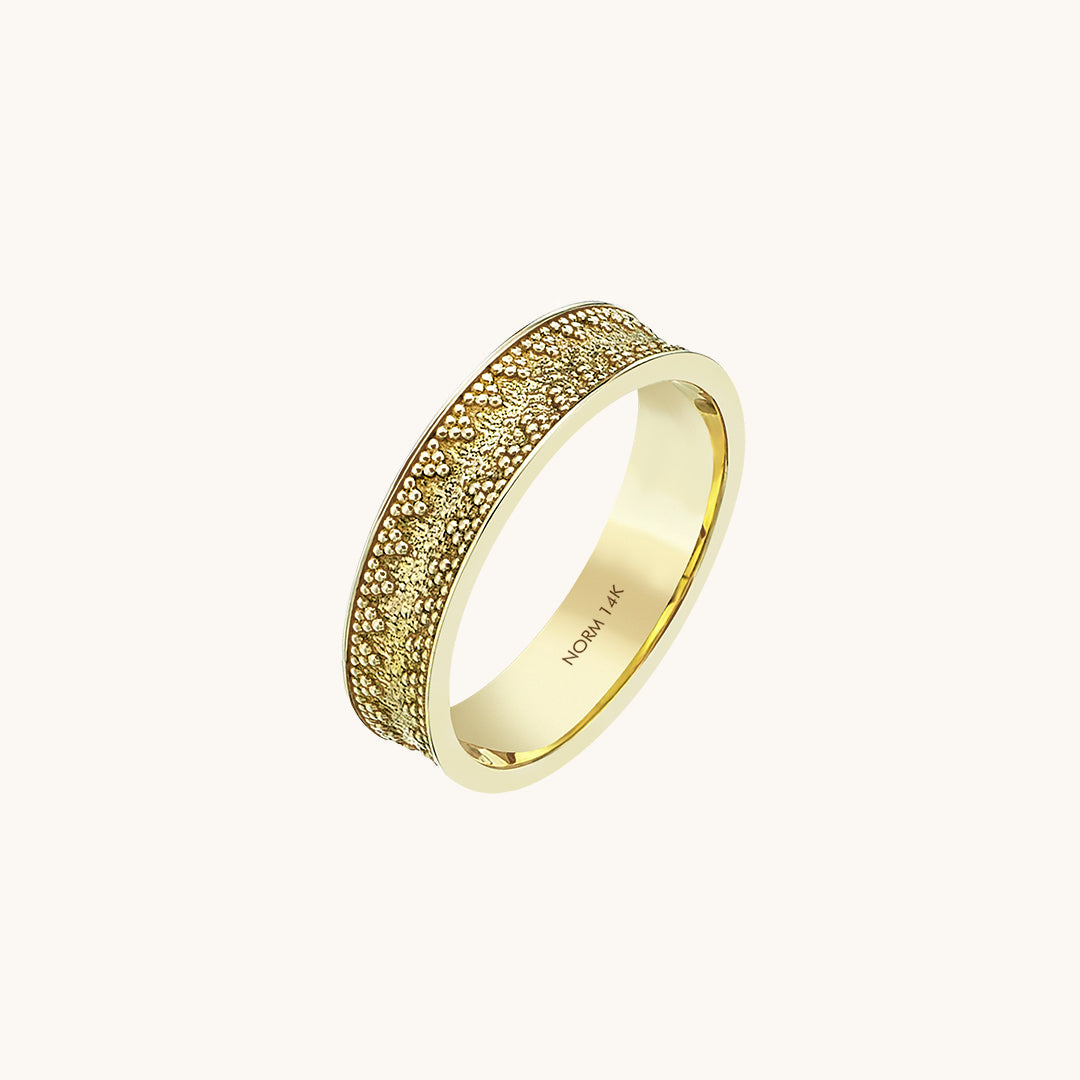 Byzantine Wedding Band Ring in Gold