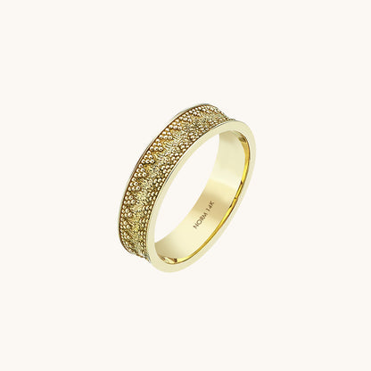 Byzantine Wedding Band Ring in Gold