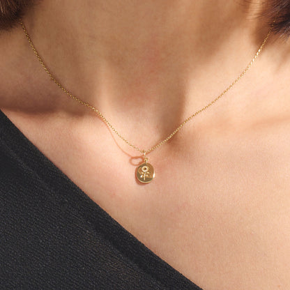 Calendula Flower Necklace in Gold