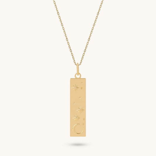 Celestial Bar Necklace - Gold Vermeil