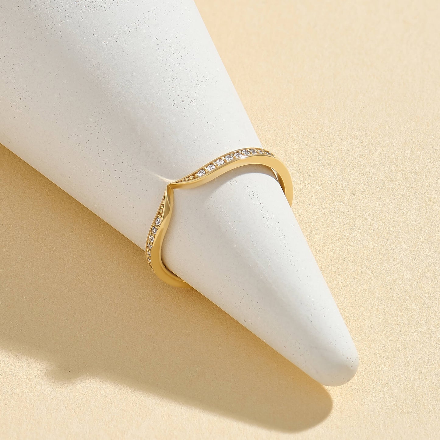 Chevron Wedding Ring in Gold