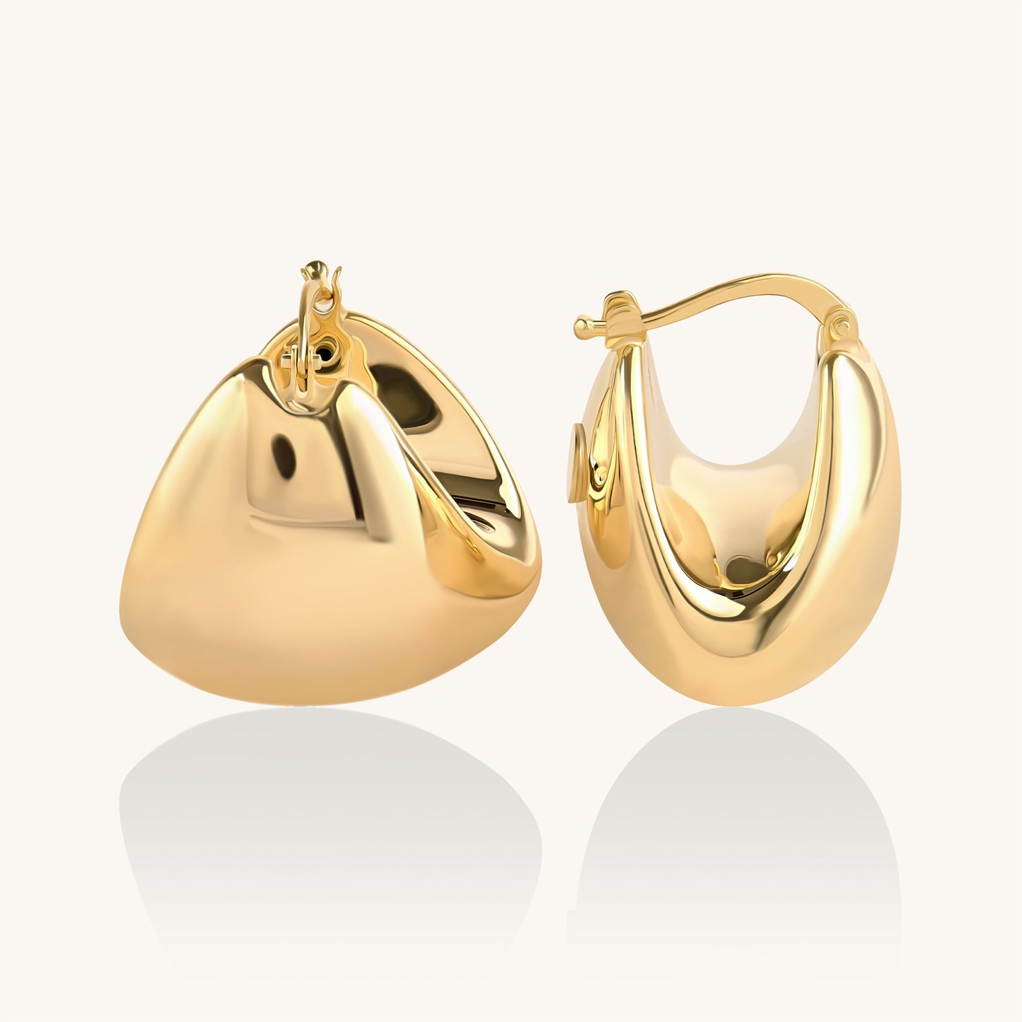 Chunky Huggie Earrings in Gold