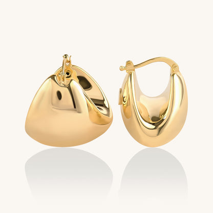 Chunky Huggie Earrings in Gold