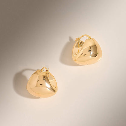 Chunky Huggie Earrings in Gold