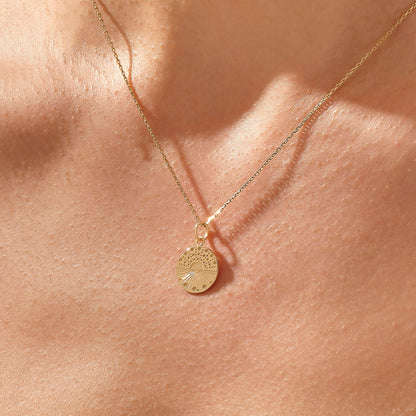 Circle Sunshine Necklace in Gold