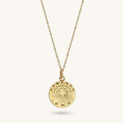 Circle Sunshine Necklace in Gold