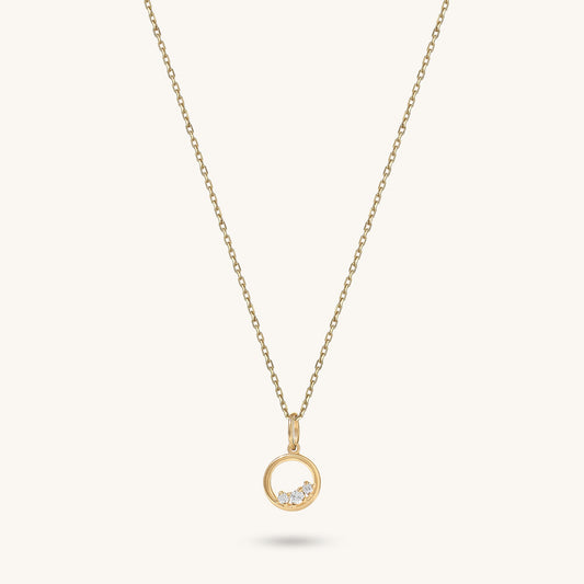 Cluster Circle Necklace in Gold