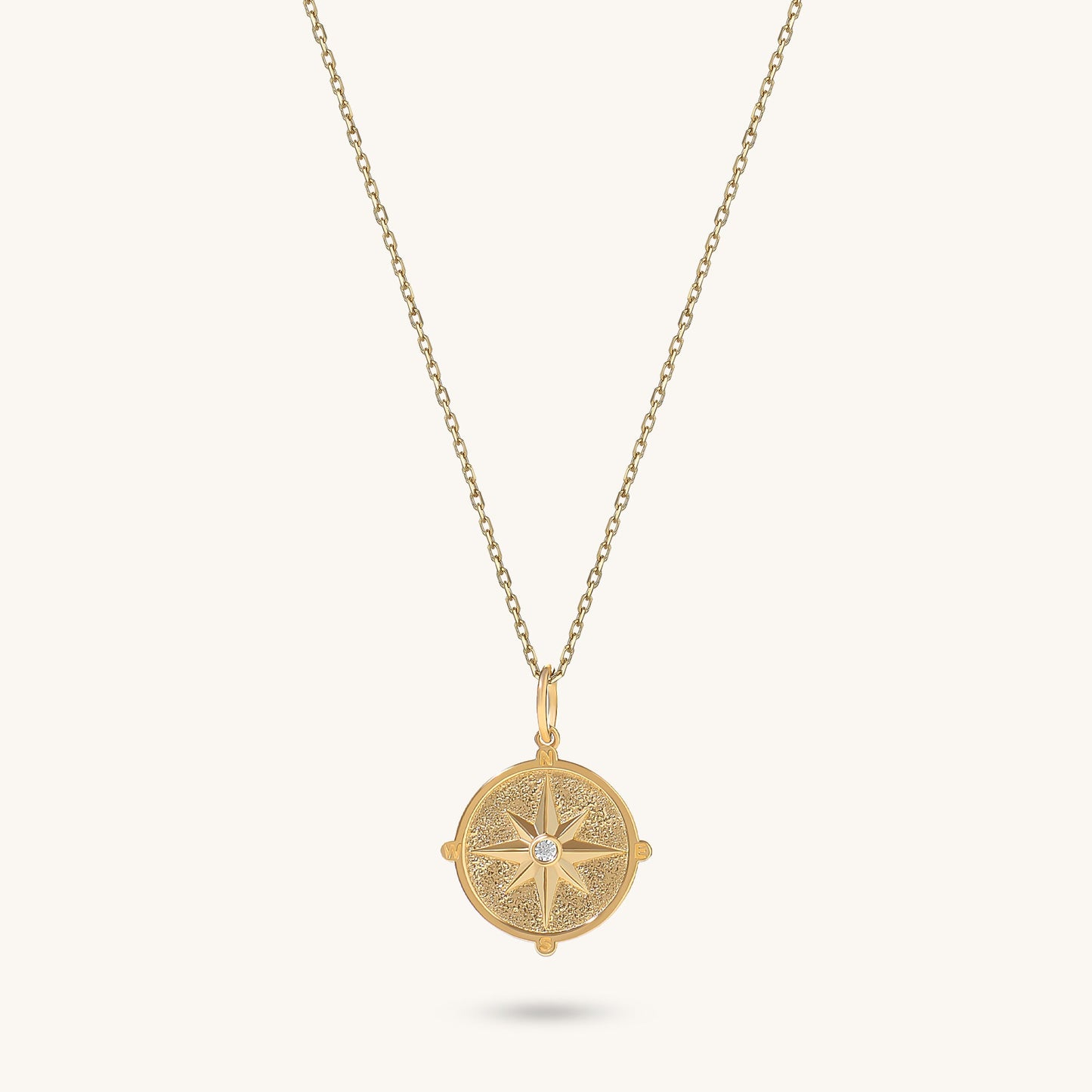 Compass Coin Necklace in Gold