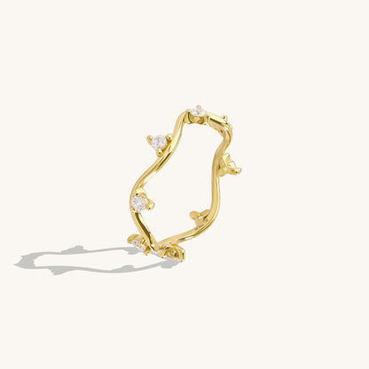 Constellation Wave Ring in Gold