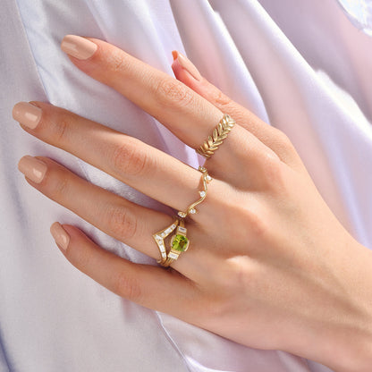 Constellation Wave Ring in Gold